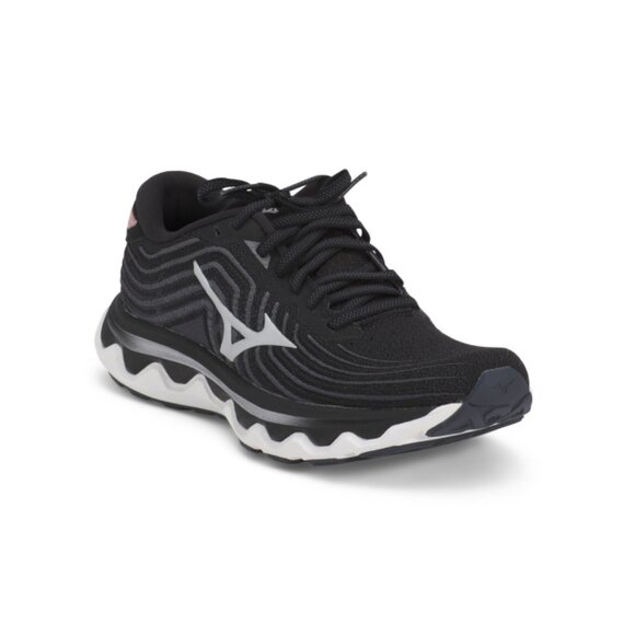 MIZUNO Black/silver Wave Horizon 6 Running Sneakers - Picture 1 of 2